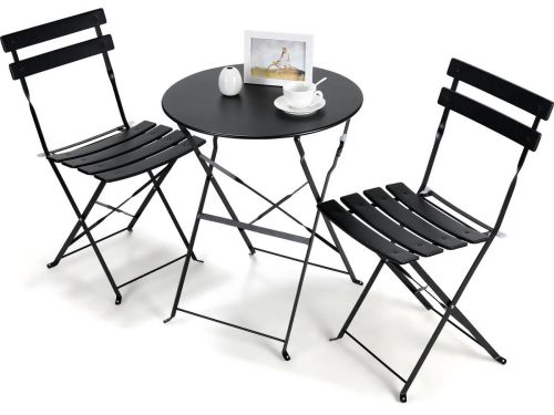 Betaalbare Goederen® bistroset 2 persoons - zwart - bistro set
