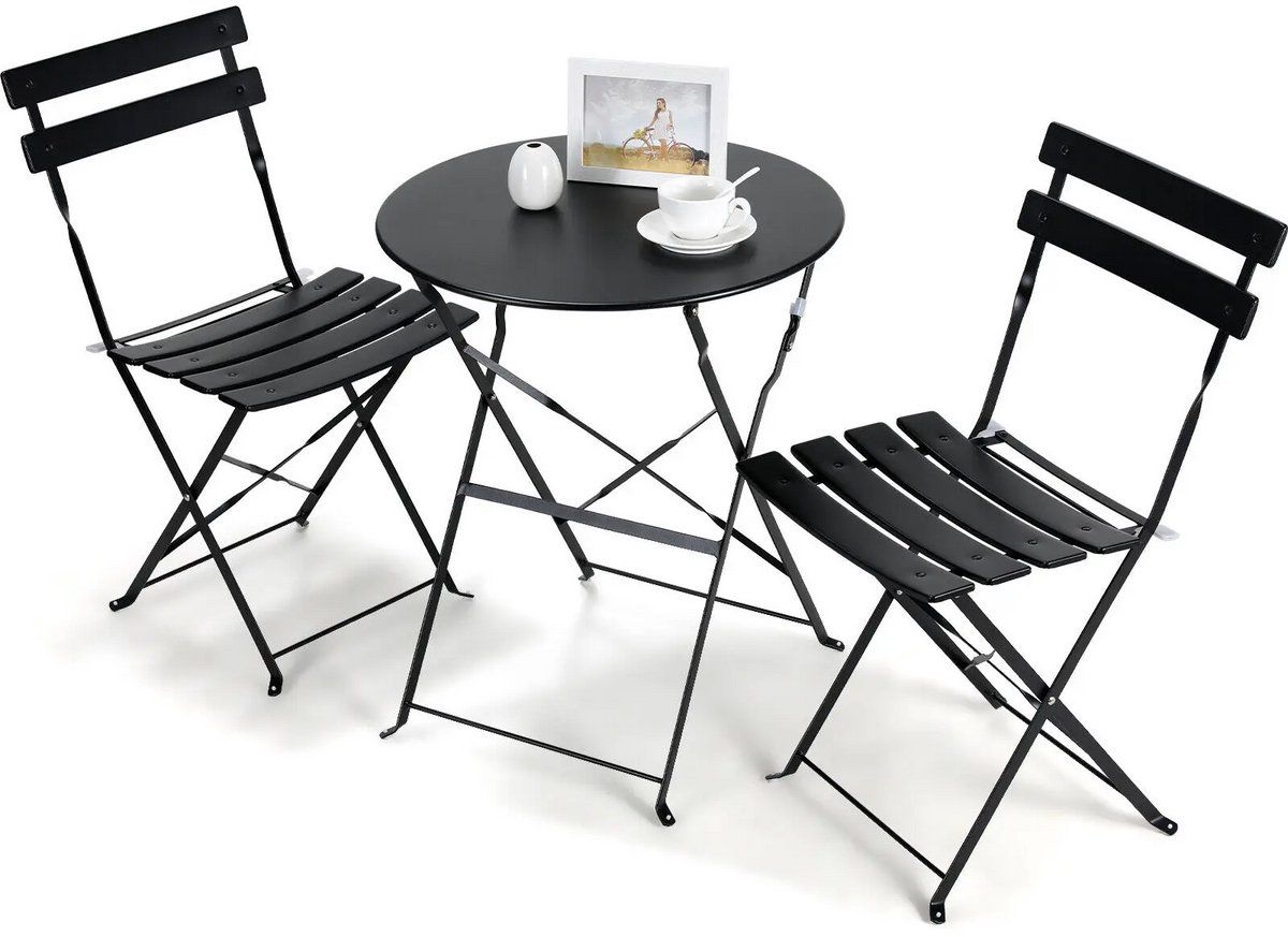 betaalbare goederen® bistroset 2 persoons zwart bistro set