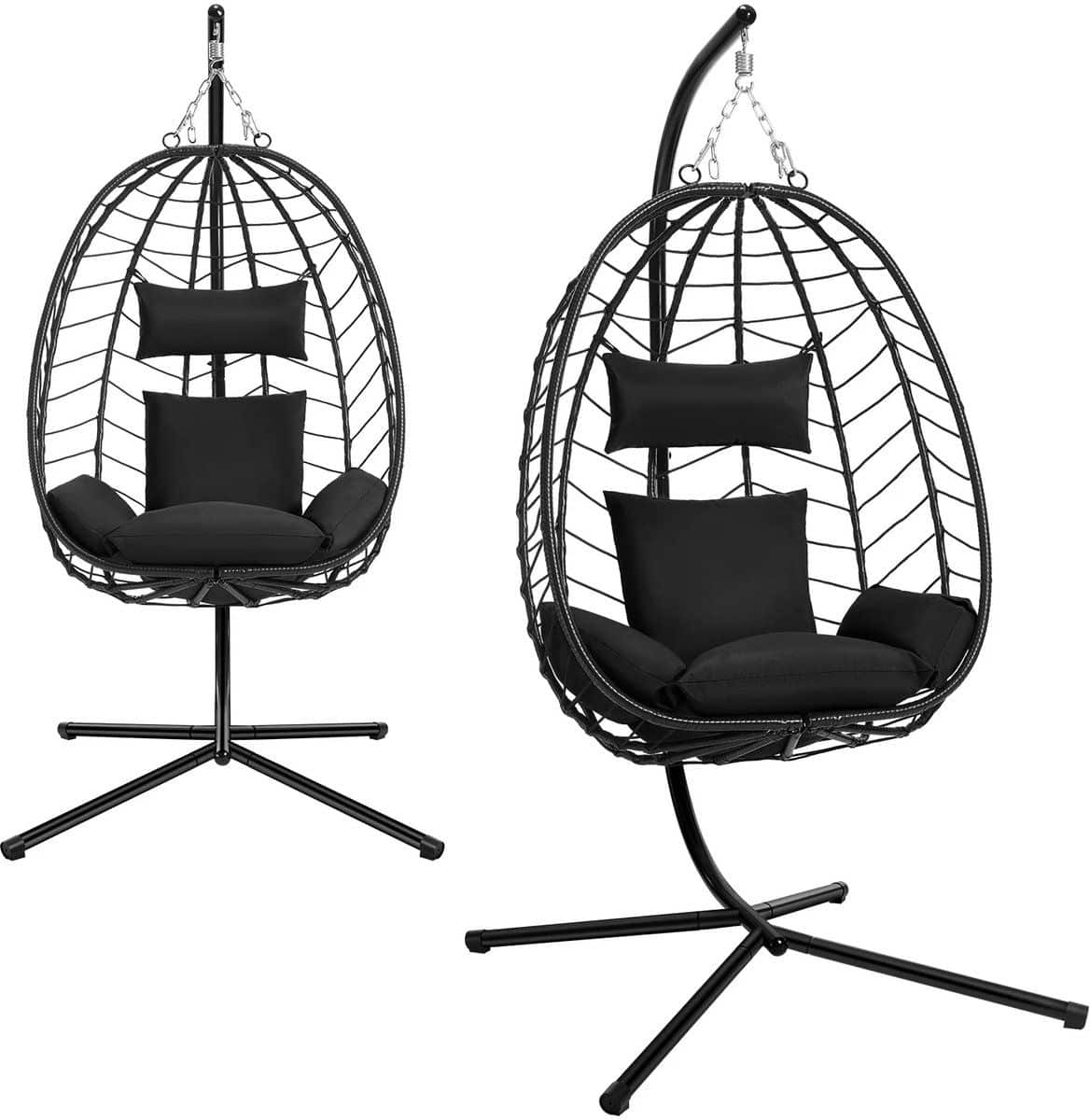 betaalbare goederen® hangstoel standaard hangstoel zwart hangmat