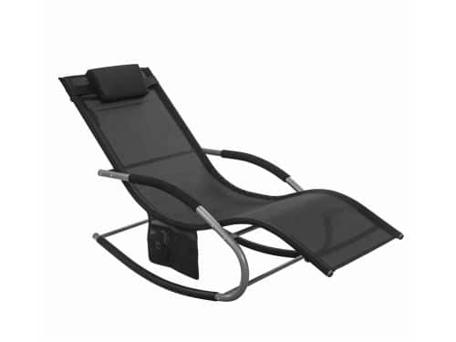 Betaalbare Goederen® ligstoel - zwart - ligstoel tuin - tuintuinstoelen