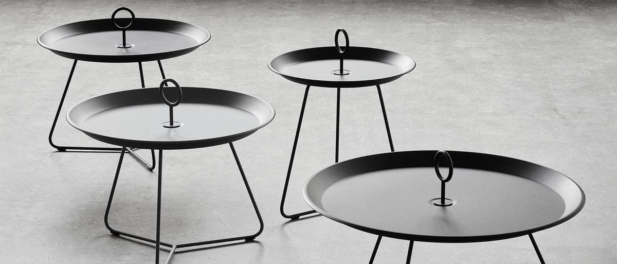 bijzettafel houe eyelet tray zwart diameter 45cm