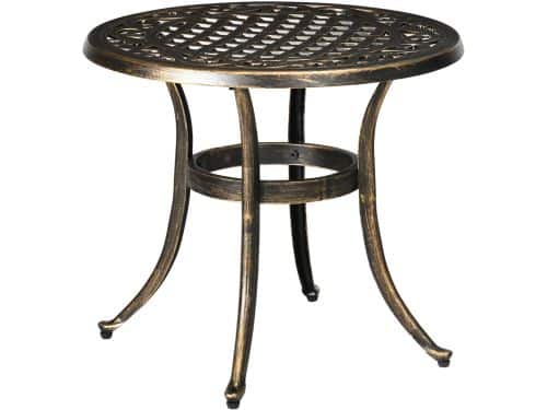Bijzettafel tuin weerbestendige tuintafel met gegoten aluminium frame