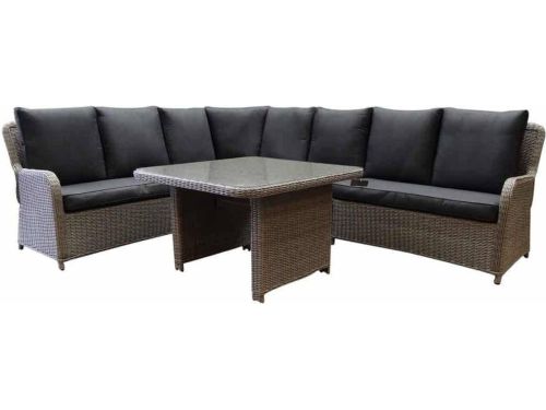Bilbao hoek dining loungeset 5-delig grijs