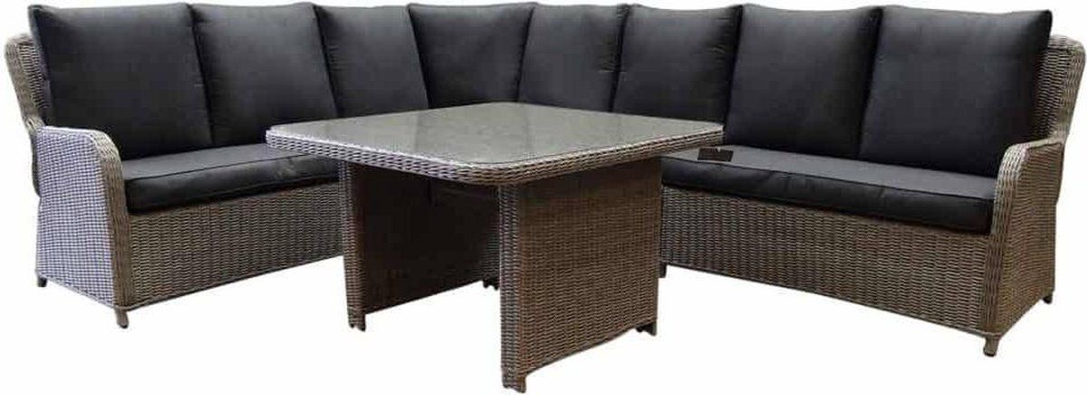 bilbao hoek dining loungeset 5 delig grijs
