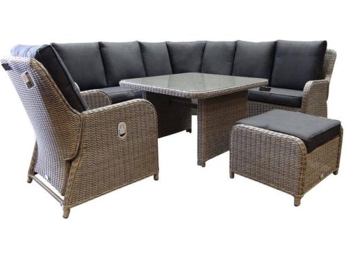 Bilbao hoek dining loungeset 6 delig grijs