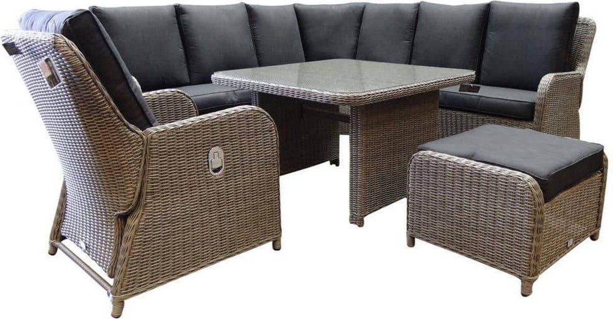 bilbao hoek dining loungeset 6 delig grijs