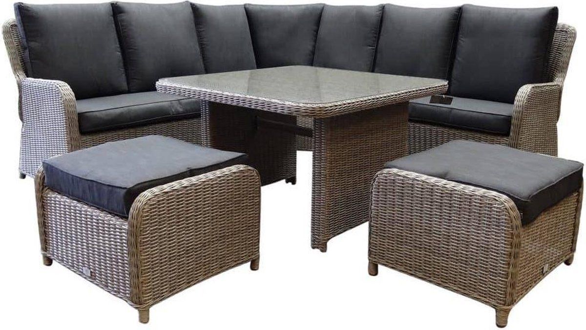 bilbao hoek dining loungeset 6 delig grijs