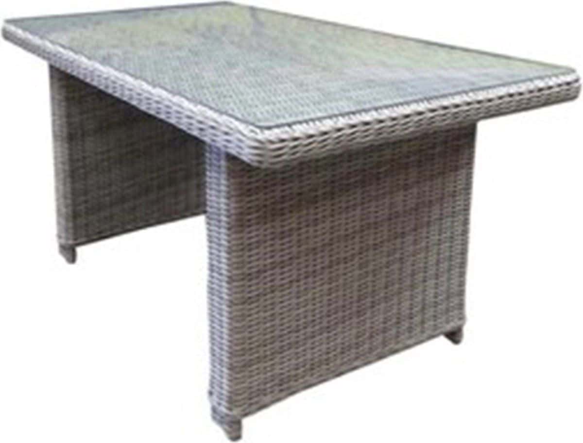 bilbao lounge diningtafel 140x80xh70 cm wit grijs