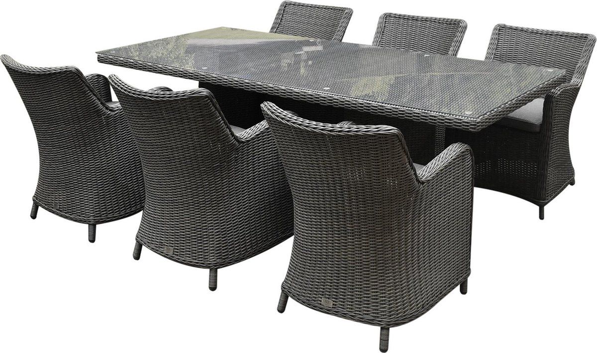 bilbao menorca dining tuinset 220x100xh77 cm 7 delig antraciet