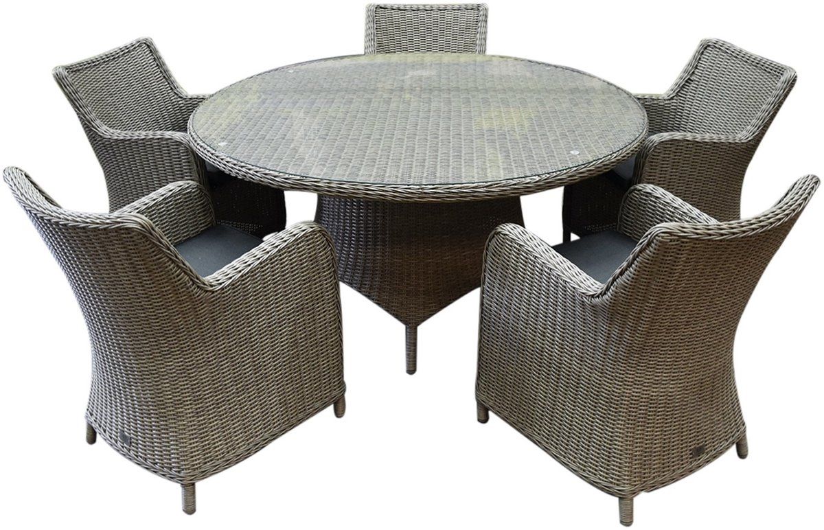 bilbao riccione dining tuinset 150 cm rond 6 delig grijs