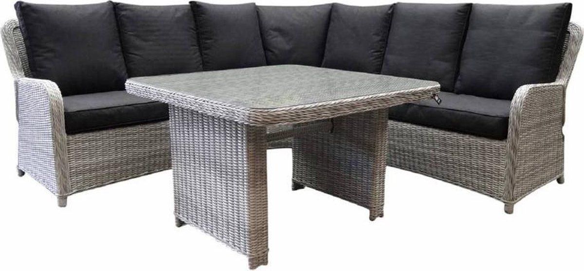 bilbao xl hoek dining loungeset verstelbaar 4 delig grijs