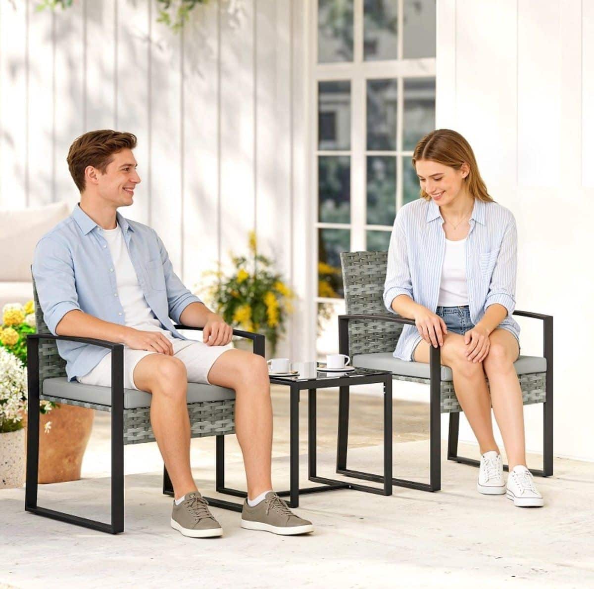 bistroset 3 delig 2 stoelen en tafel 55