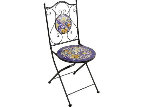 Bistroset 3-delig 60x60x75 cm met Mozaïek Design Blauw/Geel