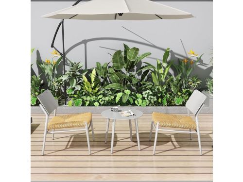 Bistroset 3-delig - Balkonmeubelset - Buiten Zitten - Aluminium Frame