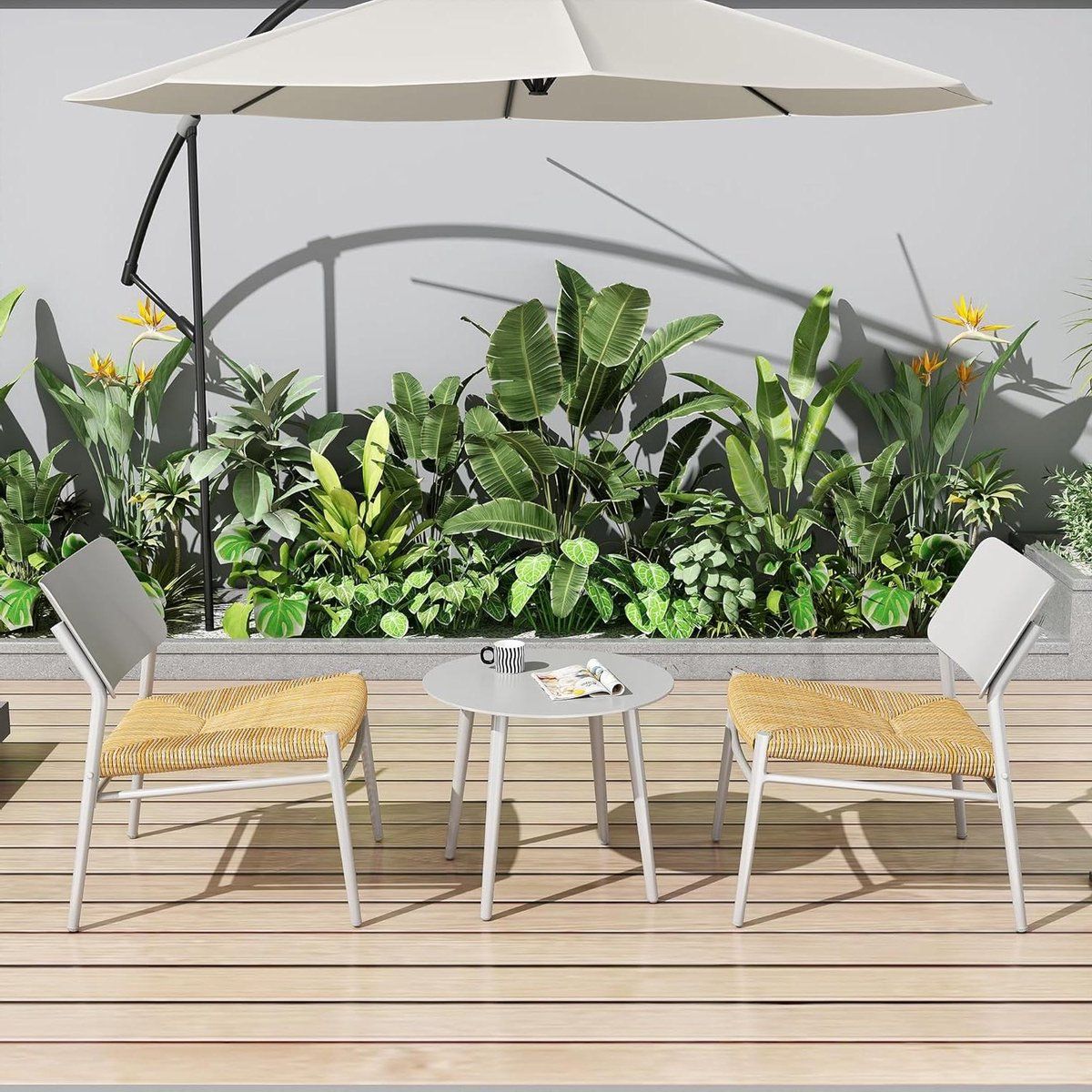 bistroset 3 delig balkonmeubelset buiten zitten aluminium frame