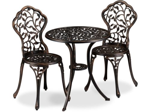 bistroset - 3-delig - balkontafel met 2 stoelen - aluminium