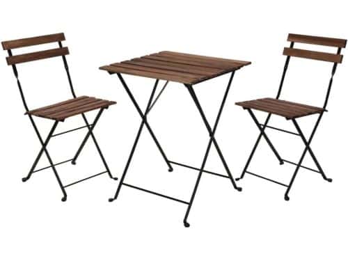 Bistroset 3-delig - Hout metaal - Buiten zitten - Stevig