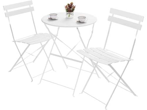 Bistroset, 3-delig, inklapbaar, metalen balkonmeubelset voor klein balkon