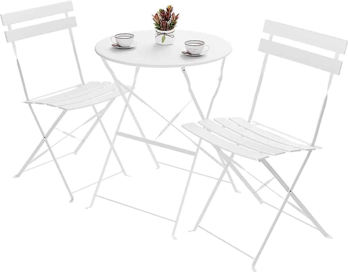 bistroset, 3 delig, inklapbaar, metalen balkonmeubelset voor klein balkon