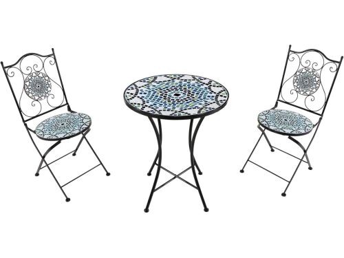 Bistroset 3-delig met Mozaïek Design, Rond 60x60x92 cm