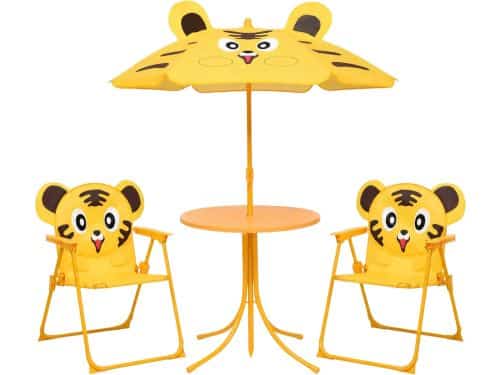 Bistroset 3-Delig met Parasol - Opvouwbare Stoelen & Tafel