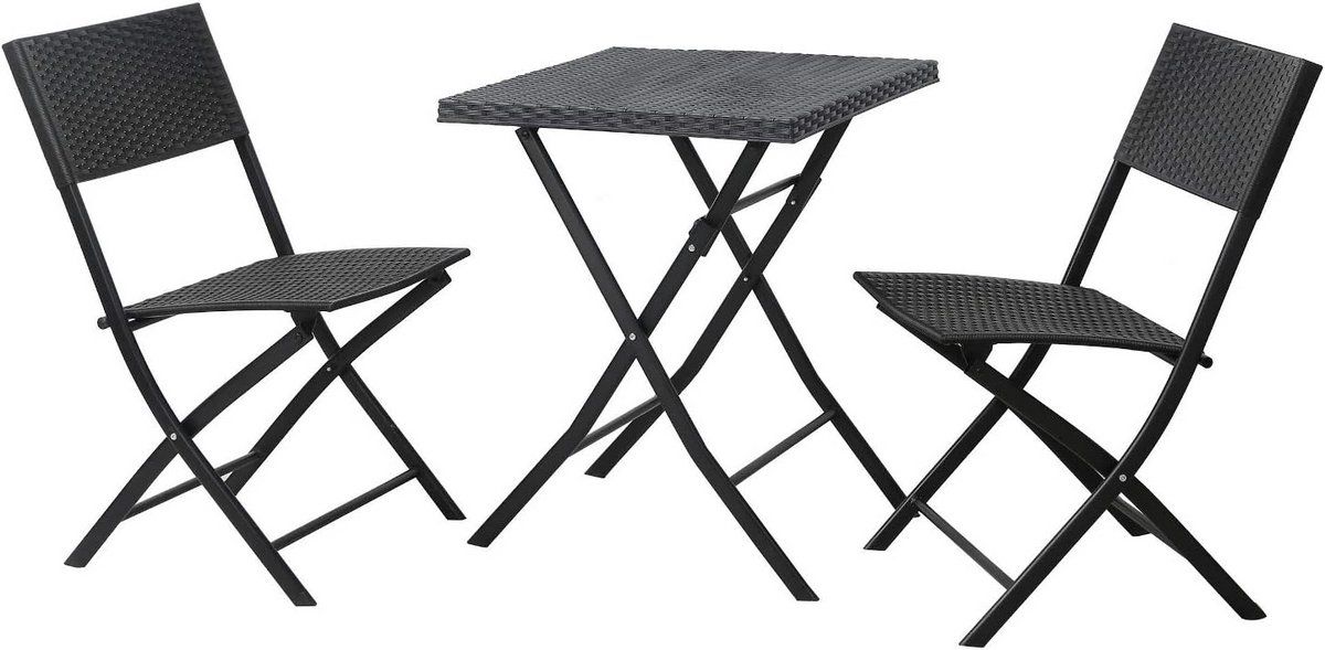 bistroset 3 delig voor balkon en tuin ruimtebesparende inklapbare tuinmeubelen