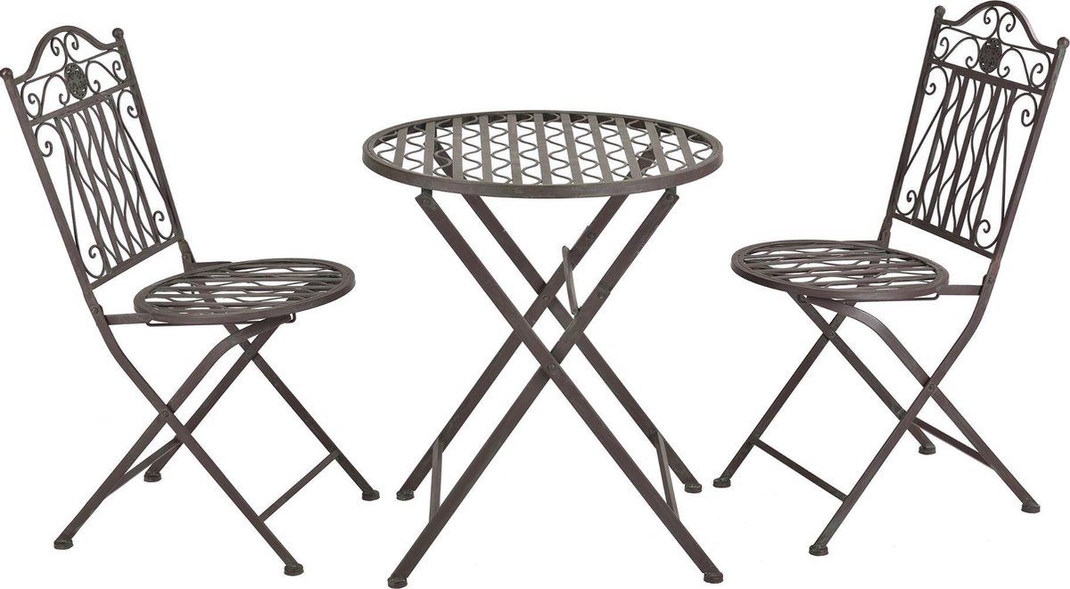 bistroset biella metaal tuintafel met 2 tuinstoelen groen