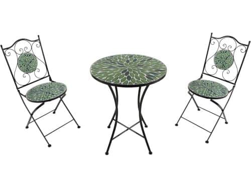 Bistroset met 3 Delen: Tafel en 2 Stoelen in Grijs/Bruin
