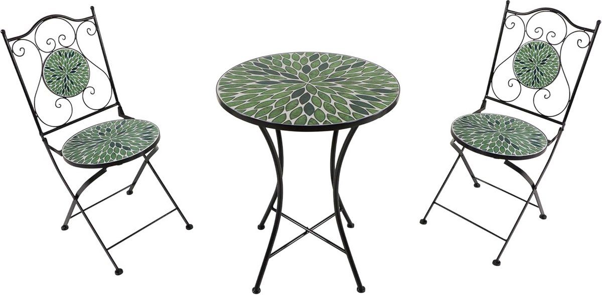 bistroset met 3 delen: tafel en 2 stoelen in grijs/bruin