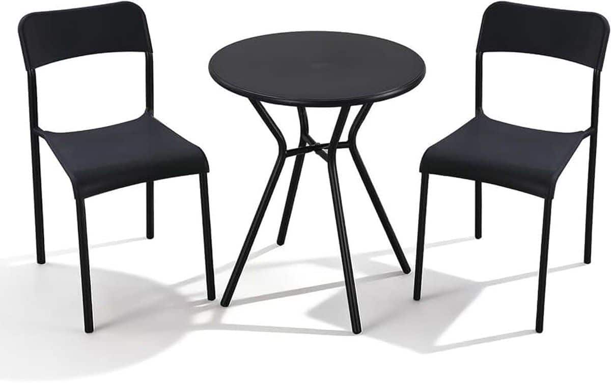 bistroset voor 2 personen, metalen bistrotafel met 2 stoelen (3