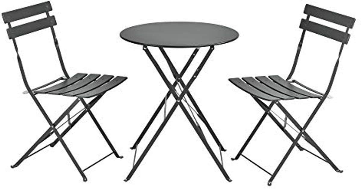 bistroset voor balkon of terras met 2 stoelen en 1
