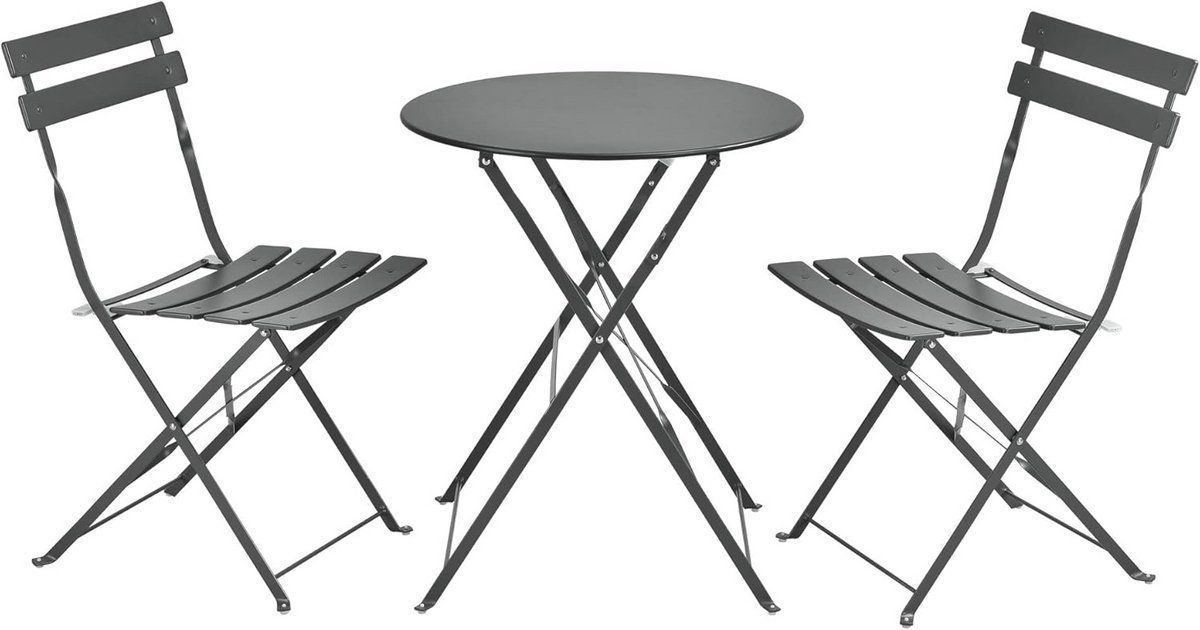 bistroset voor balkon of terras met 2 stoelen en 1