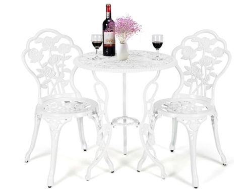 Bistroset voor tuin en balkon, 3-delige set met tafel en