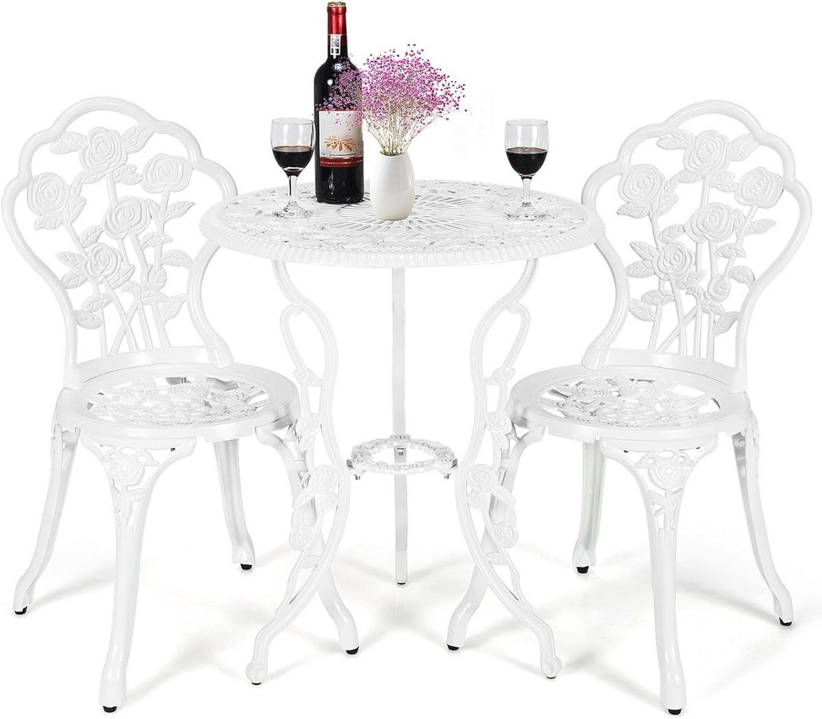 bistroset voor tuin en balkon, 3 delige set met tafel en