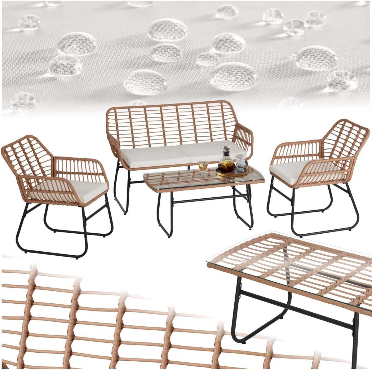 bistroset xl voor 4 personen weerbestendige loungeset met stoelen