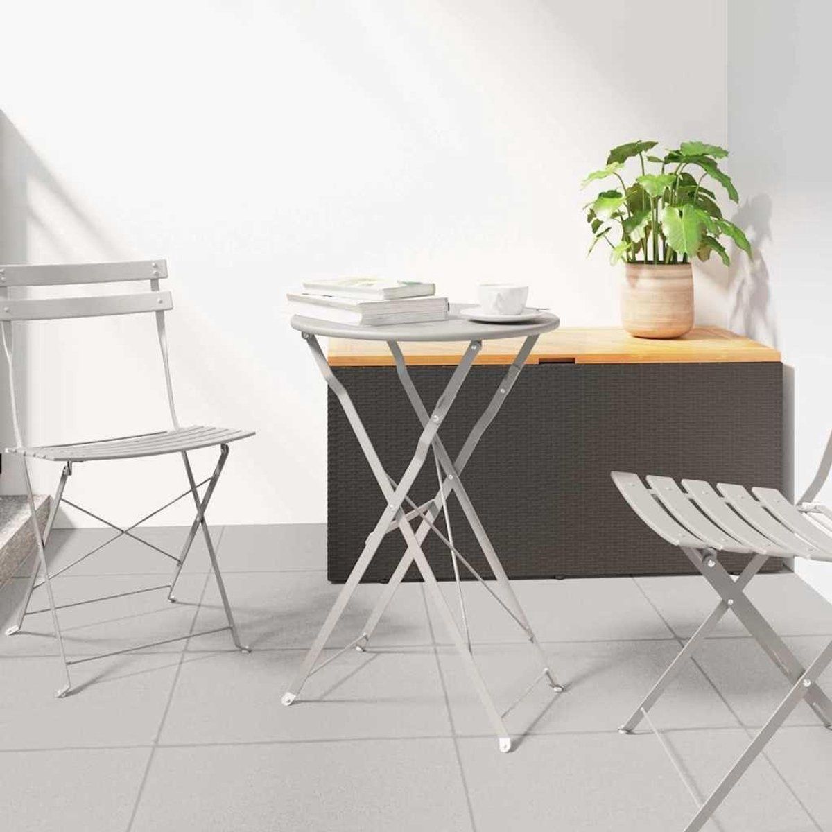 bistrotafel opvouwbaar klaptafel tuin buiten zitten gepoedercoat