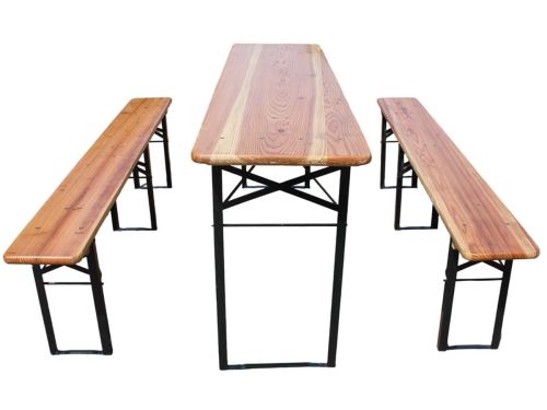 BLACKCOLORS Opvouwbare biertafelset 177 cm, 3-delig: 1 klaptafel + 2