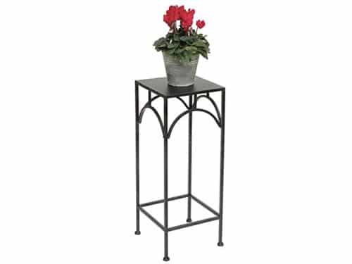 Bloemenkruk zwart vierkant 60 cm - moderne plantenstandaard en bijzettafel