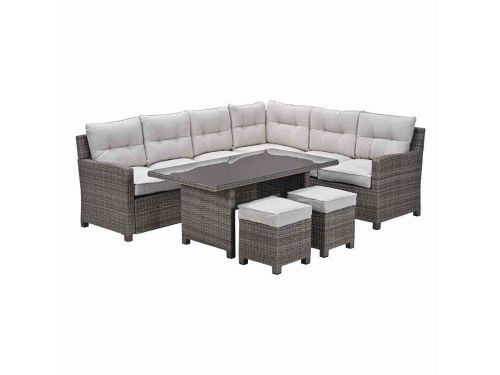Blue Bird wicker lounge-dining set - rechts - grijs/ sand