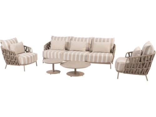 Boaz Beverly stoel bank loungeset 5 delig latte 4 Seasons