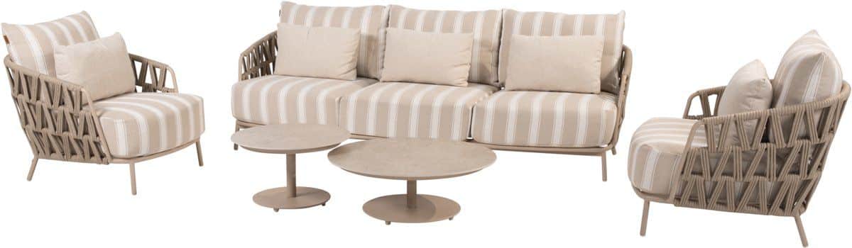boaz beverly stoel bank loungeset 5 delig latte 4 seasons