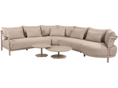 Boaz Mykonos modulaire hoek loungeset 5 delig keramiek latte 4