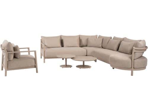 Boaz Mykonos modulaire hoek loungeset 6 delig keramiek latte 4