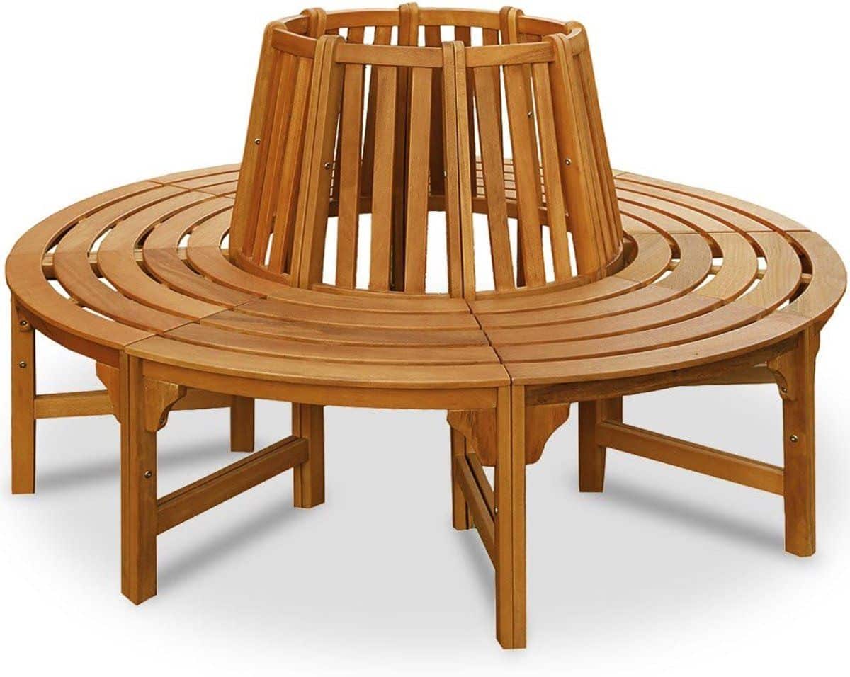 boombank rond Ø190 cm tuinbank hout eucalyptus fsc® 360°