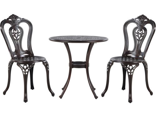 BOVINO - Bistroset voor 2 - Donkerbruin - Aluminium