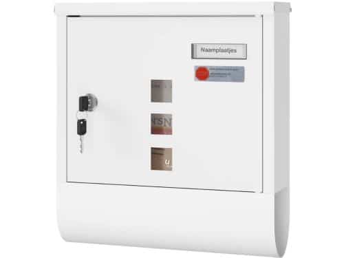 Brievenbus met Slot - Metalen en Afsluitbare Buitenbrievenbus met Naamplaat