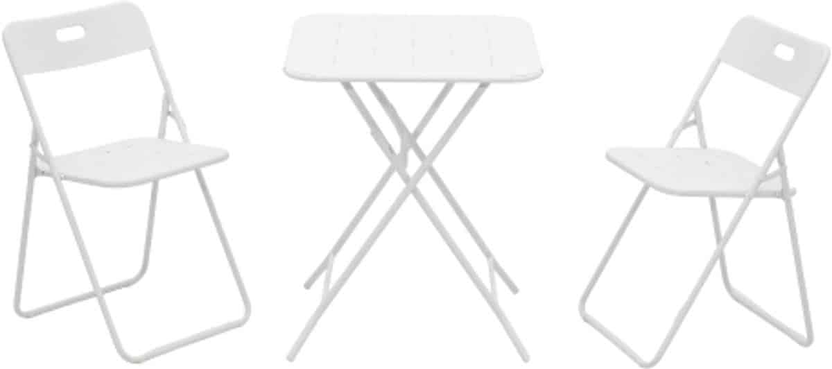 buiten 3 delig opvouwbaar bistroset met e coating opvouwbare terrasmeubelset
