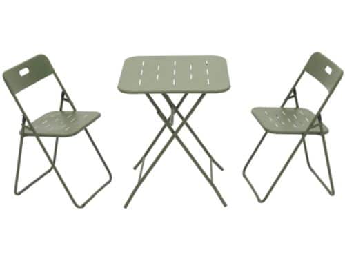 Buiten 3-delig opvouwbaar bistroset - met E-coating - opvouwbare terrasmeubelset