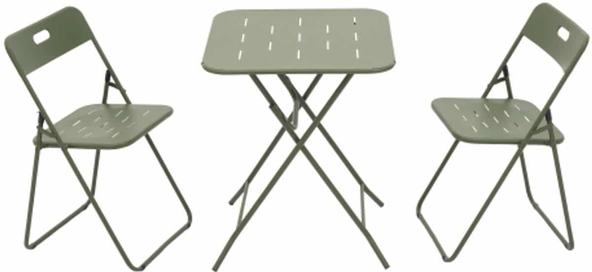 buiten 3 delig opvouwbaar bistroset met e coating opvouwbare terrasmeubelset