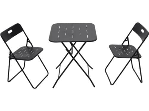 Buiten 3-delig opvouwbaar bistroset - met E-coating - opvouwbare terrasmeubelset
